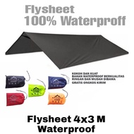 Flysheet 3x4 meter Waterproof Trap Tent Suvival Kits Tenda Darurat 4x3 M - Atap Pelindung Tenda Flysheet 3x4M Waterproof