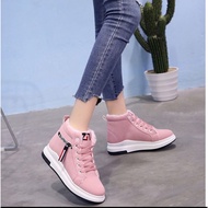 Korean Woman Shoes Plus Velvet Woman Shoes Zipper Casual Sneaker Shoes