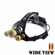【WIDE VIEW】貴族金變焦三燈T6頭燈組(附電池+充電器NZL-G3T6-2BC)