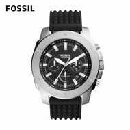 【FOSSIL】Mega Machine 重量級三眼手錶 黑色矽膠錶帶 50mm FS5715