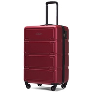 ((Time-Limited) Samyliant Kamiliant Trolley Suitcase Men Female Password Case Boarding Fashion Horizontal Stripes Dry Wet Separation BA9 Wine Red 20inch MR4A