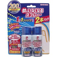 日本 金雞 200日 長效驅蚊蟲防蚊噴霧 無香味 日本製（兩瓶裝）《預購》