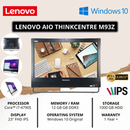 PC ALL IN ONE CORE I7 | LENOVO AIO THINKCENTER M93Z / WINDOWS 10 ORI / 23" IPS FHD / HDD 1TB / RAM 12GB / CORE I7-4790S