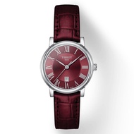[Official Warranty] Tissot T122.210.16.373.00 Women's Tissot Carson Premium Lady Bordeau Leather Strap Watch (watch for women / jam tangan perumpuan / tissot watch for women / tissot watch / women watch)