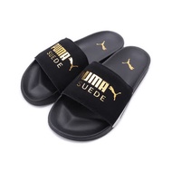 PUMA Leadcat FTR Suede Classic 反毛皮運動拖鞋 黑金 372277-01 女鞋
