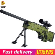 Technical Kar98k Awm Sniper Military Building Blocks Submachine With Bullets Sets Ww2 Army Weapon Model Moc Bricks Toy