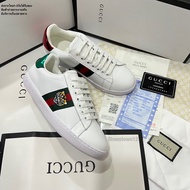 FLO รองเท้าหนังชาย รองเท้าหนัง รองเท้าแฟชั่น รองเท้าผู้หญิงรองเท้าผู้ชาย GUCCI ACE SNEAKER  WHITE LEATHER WITH TIGER 36-45 พร้อมส่ง รองเท้าหนังผู้ชาย ยอดฮิต