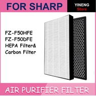 สำหรับเครื่องฟอกอากาศSharpกรองFZ-F50DFE FP-J40 FP-JM40 FP-G50 FP-GM50 FZ-F50HFEเครื่องฟอกอากาศชุดเปลี่ยนแผ่นกรองHEPAเปิดใช้งานตัวกรองคาร์บอน