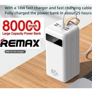 ORIGINAL REMAX 80000mAh RPP266 22.5W 80000 mah High Capacity Power Bank Portable LED Digital Display Big/Besar Powerbank