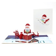 3D Christmas Card Gift Card Wishes Card Merry Christmas Santa