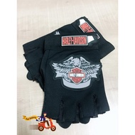 ♢ถุงมือขับมอเตอร์ไซค์ Harley Davidson ถุงมือนักบิด ถุงมือขับมอไซ (สีดำ)❅