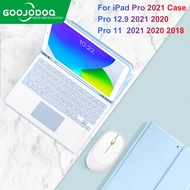GOOJODOQ For iPad Pro 12.9 Case 2021 2020 2018 For iPad pro 12 9 Case 2021 Cover with Bluetooth Keyboard and Mouse for Apple Pencil Holder