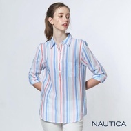 【NAUTICA】女裝清新彩條紋長袖襯衫(多彩)
