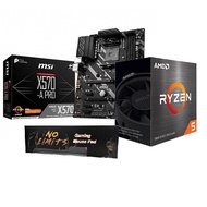 (C+M) 微星 X570-A PRO 主機板+AMD Ryzen 5-5600X 3.7GHz6核心 中央處理器