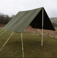Flysheet Green Army & Black With Uv Protection 6x4m