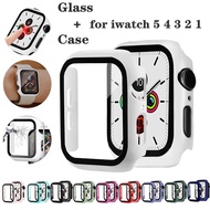 Full cover for Apple Watch series 5 4 3 2 matte Plastic bumper hard frame case with glass film for i Watch screen protector colorful fashion