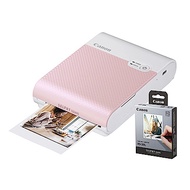 Canon SELPHY SQUARE QX10 相片印表機+20張相片貼紙 粉紅色款 (公司貨)