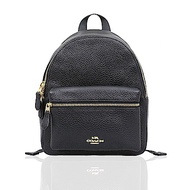 COACH 立體馬車LOGO荔枝皮格小後背包(黑色)