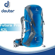 【Deuter 德國 Futura Pro 42L 網架直立式透氣背包《藍/灰》】34294/登山背包/後背包/悠遊山水