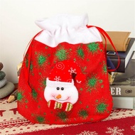 New linen Gift Bag Christmas Apple Candy Bag Christmas Decorations(B)