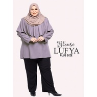 Baju Blouse Lufya Plus Size (HASNURI)/Moden/Minimal/Tampil Ayu/Sopan/Menutup Aurat/Mesra Wuduk