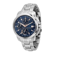 【MASERATI 瑪莎拉蒂】SUCCESSO 光動能三眼計時腕錶44mm(R8873645004)