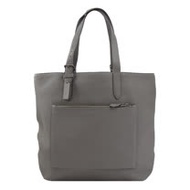 COACH 專櫃商品 32248 壓印LOGO前拉鍊肩背大托特包.灰