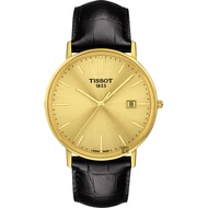 【TISSOT 天梭】18K金 Goldrun 石英錶-金x黑/38mm(T9224101602100)