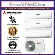 [Bulky] Mitsubishi Heavy Industries Diamond Series 5 ticks System 3 Air Conditioner SCM80YT-S x 1 and SRK35ZS-S x 2 SRK71YTX-S x 1 NEW Installation