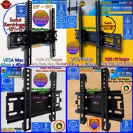 Push On Bracket TV 14"-42" / 26"-60" LED LCD PDP Plasma Smart + WaterPass Dumper Mur Baut Ring Fischer Braket Breket Briket Rak Penyangga Dinding Televisi 14 15 17 19 21 22 24 26 27 29 32 37 39 40 42 43 45 46 47 48 49 50 51 52 55 58 60 Inch