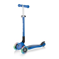 GLOBBER 兒童2合1三輪折疊滑板車夢幻版(LED發光前輪)-海軍藍