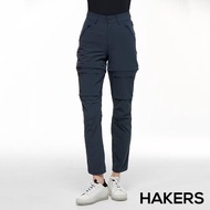 【HAKERS 哈克士】女STRONG DEFENSE彈性快乾 抗UV可拆式長褲(深丈青)