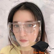 Warmlife【Face Shield with Bag】Face Shield Acrylic Full Face Shield Protective Goggles Anti-fog Anti-dust Anti-splash Anti-Wind Full Face Matte Acrylic Face Shield Widen PC Lens Transparent Protective Goggles Glasses for Adult