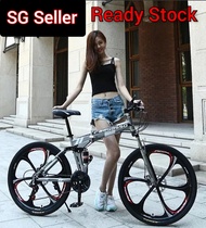 SG READY STOCK Authentic Begasso 24/26in (Free Installation) Foldable mountain Bike 24 inch 26 inch - 21-Speeds adult outdoor sport exercise cycling portable Disc Brake Folding Hot Sales