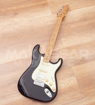SQOE Stratocaster Roasted Maple Neck Electric Guitar SEST600 Black