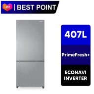 PANASONIC 2 Door Fridge Bottom Freezer (407L),Hairline Silver NR-BX410QPMY