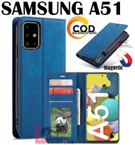 SAMSUNG A51 FLIP PREMIUM DOFF LEATHER CASE MAGNETIC TANPA KANCING- SARUNG BUKU MAGNETIC TANPA KANCING UNTUK HP SAMSUNG A51