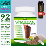 Vital Lean - 100% Halal Meal Replacement, 1kg 33 Servings, 0g Sugar, 92 Calorie