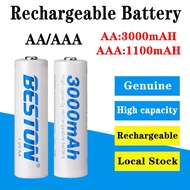 ☝3000mah 1100mAh 4pcs Beston Original AA AAA NiMH High Capacity 1.2V Rechargeable Battery With store box✯