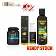 【Big Promotion】 HSF Set Rawatan Rambut Natural Serum Rambut Jojoba Scrub Oceanic Seasalt dan Aloevera Shampoo Beruban Botak