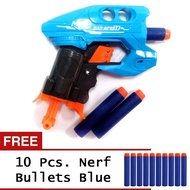 Nerf Gun Super Mars Blaster Toy Gun Blue Free 10 Pcs. Nerf Bullets Blue