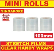 Shrink Wrap Stretch Film 【100mm】4" inches  Handy Mini Roll  Wrap Stretch Wrap Packaging Boxing