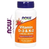 Spot goods Now Foods Vitamin D-3 K-2 Vitamin D3 K2 120 Veg Capsules