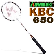 [特價]Kawasaki KBC 650 碳纖維超輕鋁羽球拍(白/金)白/金