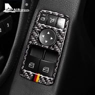 Car Window Switch Buttons Trim Panel Stickers Carbon Fiber for Mercedes Benz E C Class W204 W212 C180 C200K C260 Accessories