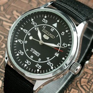 นาฬิกาข้อมือ-นาฬิกาผู้ชายสบาย ๆ Seiko 5 Automatic รุ่น SNK809K2 Black Military นาฬิกาข้อมือผู้ชายสายผ้าร่มไนล่อน สีดำ ตัวขายดี - SEIKO 5 นาฬิกาจักรกลอัตโนมัต