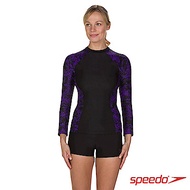 SPEEDO 女 長袖防曬衣 Boom 黑/紫