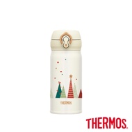 THERMOS膳魔師 聖誕派對 超輕量不鏽鋼真空保溫瓶0.35L(JNL-352CM-PRW)