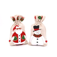Sack Christmas Gift Drawstring Bag Cotton and Linen Gift Packaging Bag