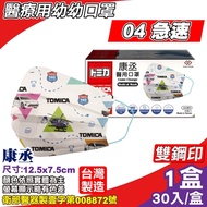 康丞 TOMICA幼幼醫療口罩 (藍耳帶-03急速)-30入/盒 (台灣製造 CNS14774 醫用口罩)